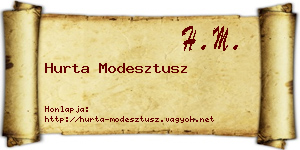 Hurta Modesztusz névjegykártya